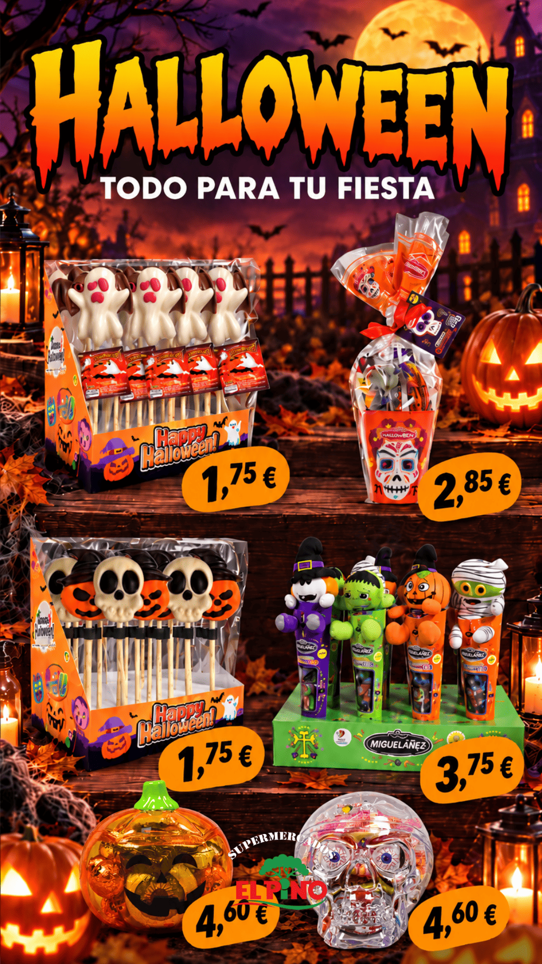 Dulces y accesorios para Halloween