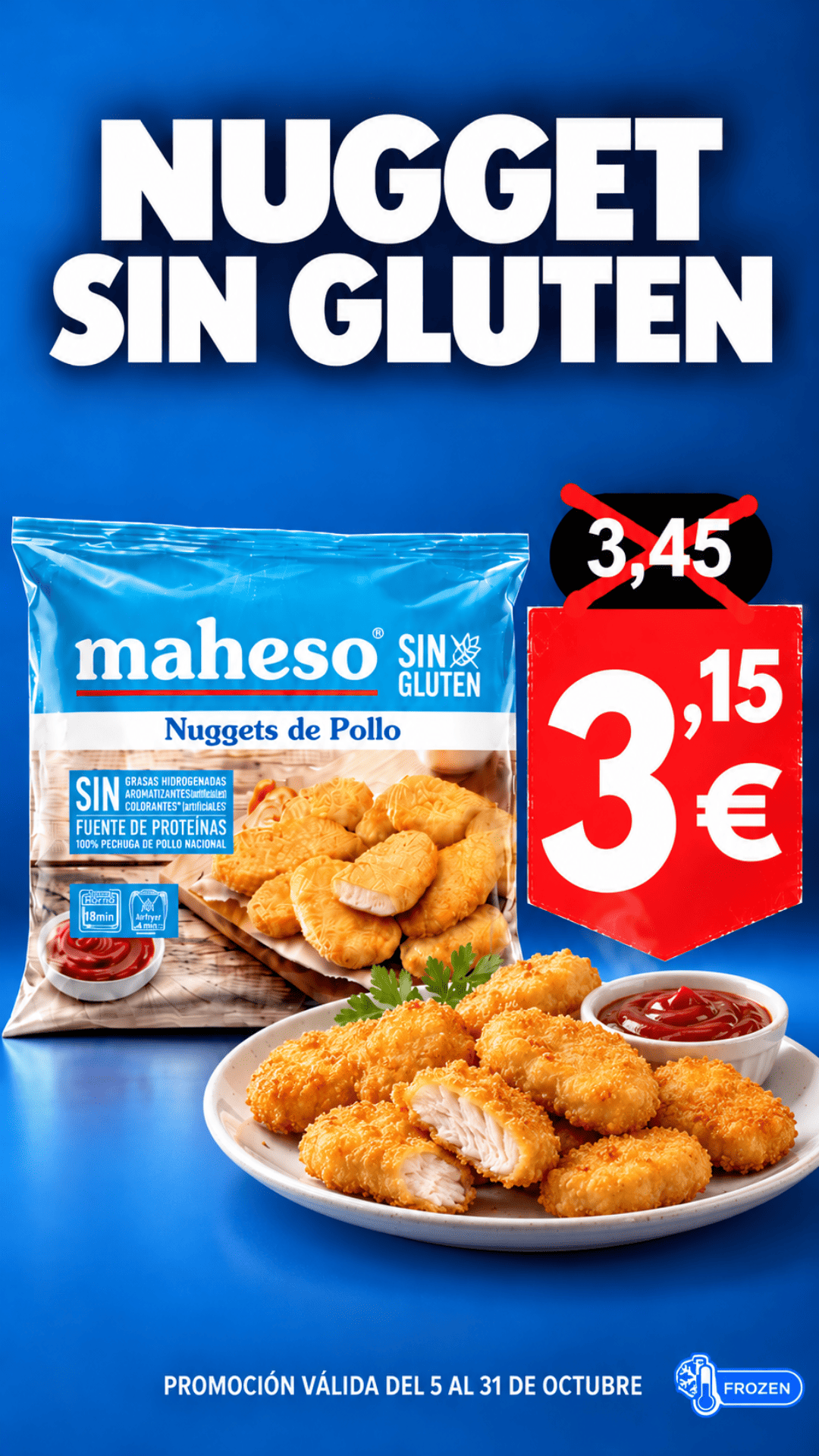 Nuggets sin gluten Maheso, 3,15 €