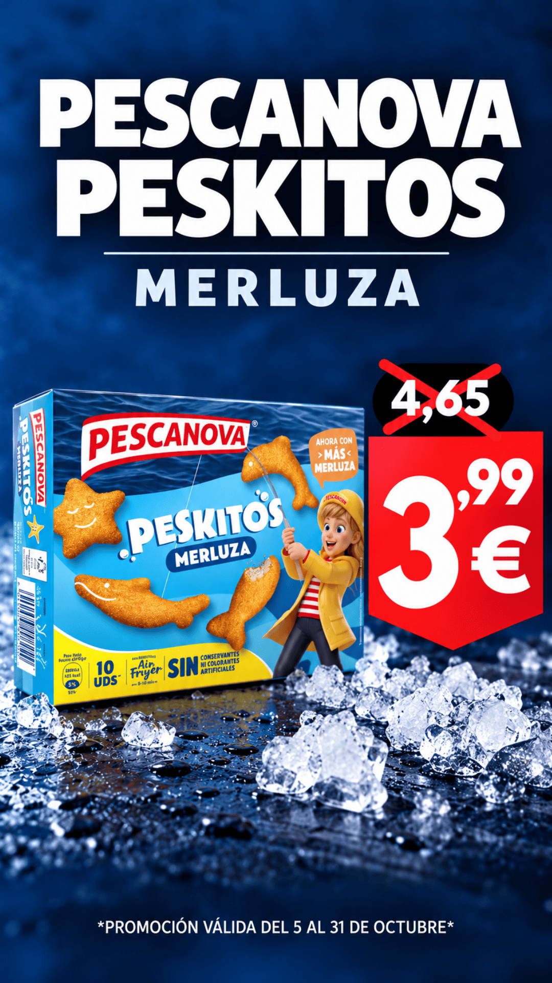 Peskitos de merluza Pescanova, 3,99 €