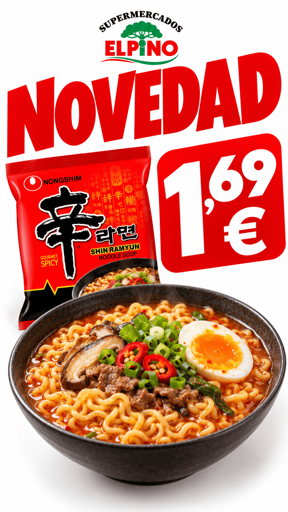 Novedad: ramen picante, 1,69 €